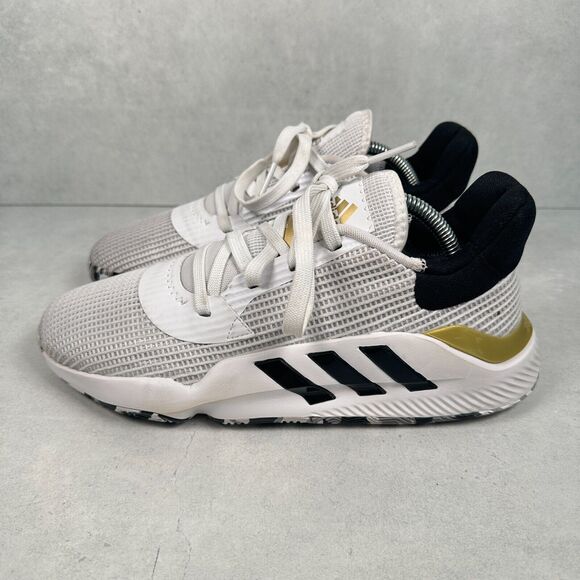 Adidas Shoes Mens 8 Pro Bounce Low 2019 White Gold Black Basketball Sneaker